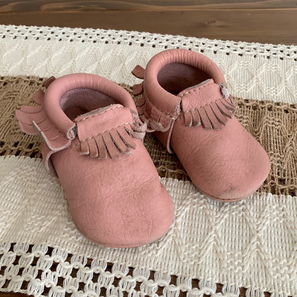 Freshly picked leather moccasins